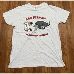 San Fermin Pamplona Running Of The Bulls Graphic T Shirt Mens Extra Extra Large